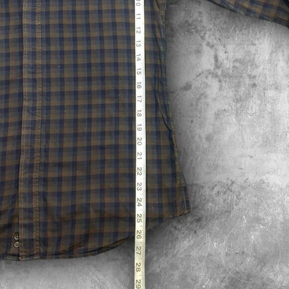 Z Zegna Mens Plaid and Solid Contrasting Drop 8 Fit  Button Up Shirt  38/15 - Picture 6 of 6